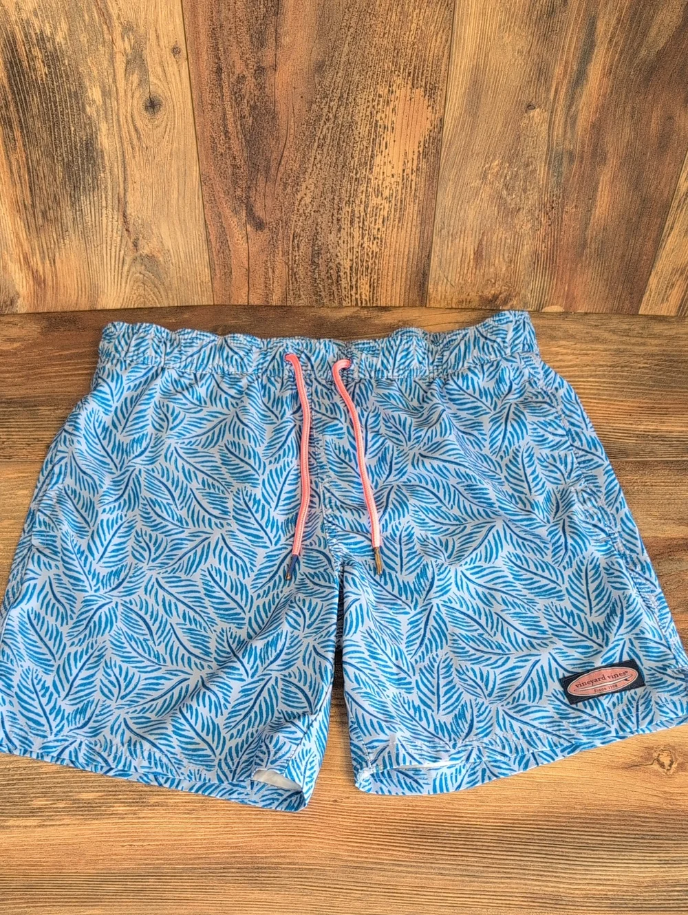 Vineyard Vines Chappy Palm Leaf Print Lined Swim Trunks XS Men's 879A